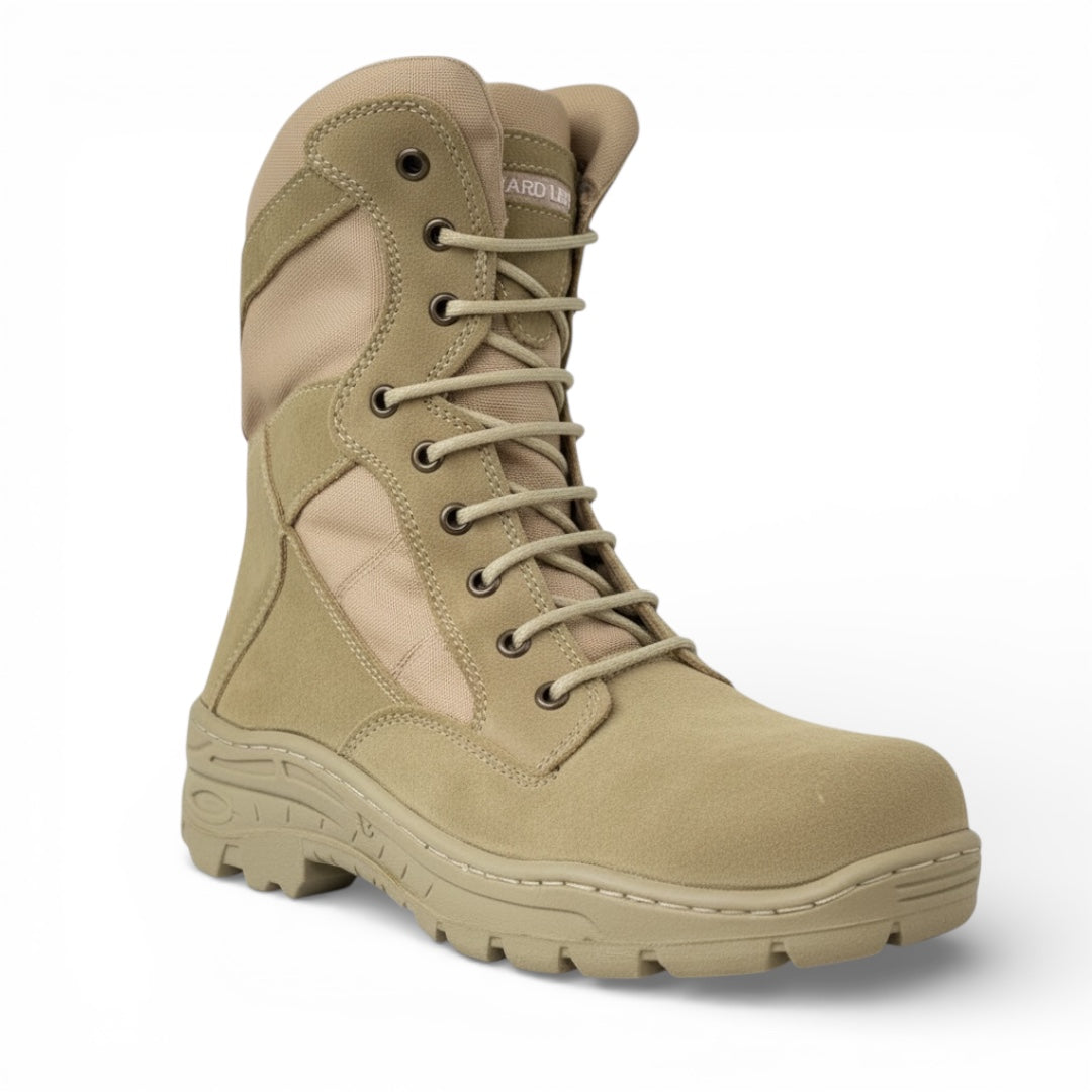 bota tactica de piel gamuza arena  - 7000