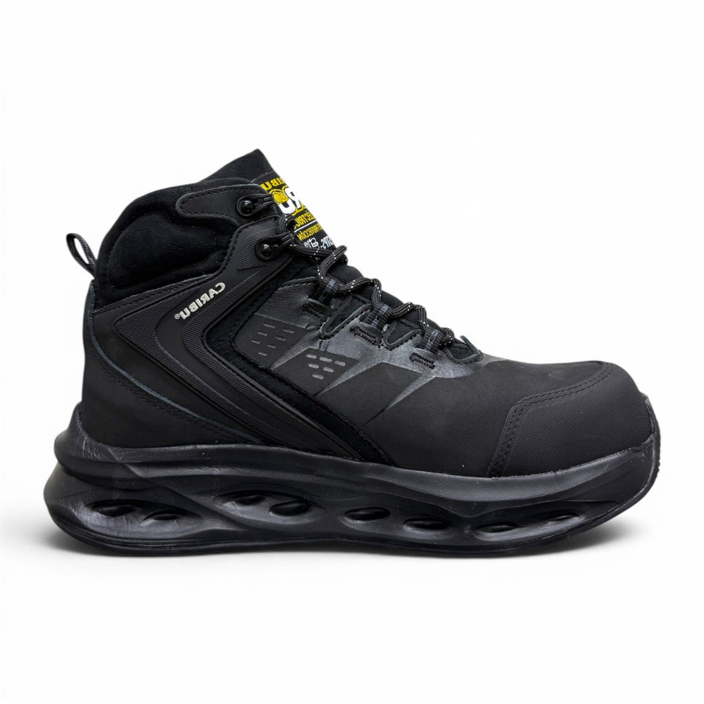 bota atlas working light - piel total black / casco