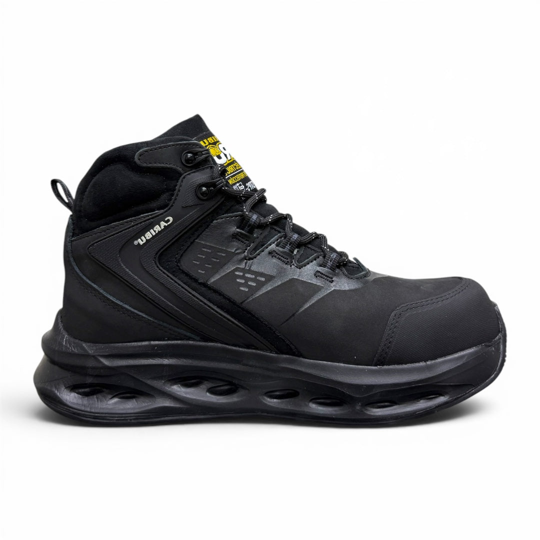 bota atlas working light - piel total black / casco