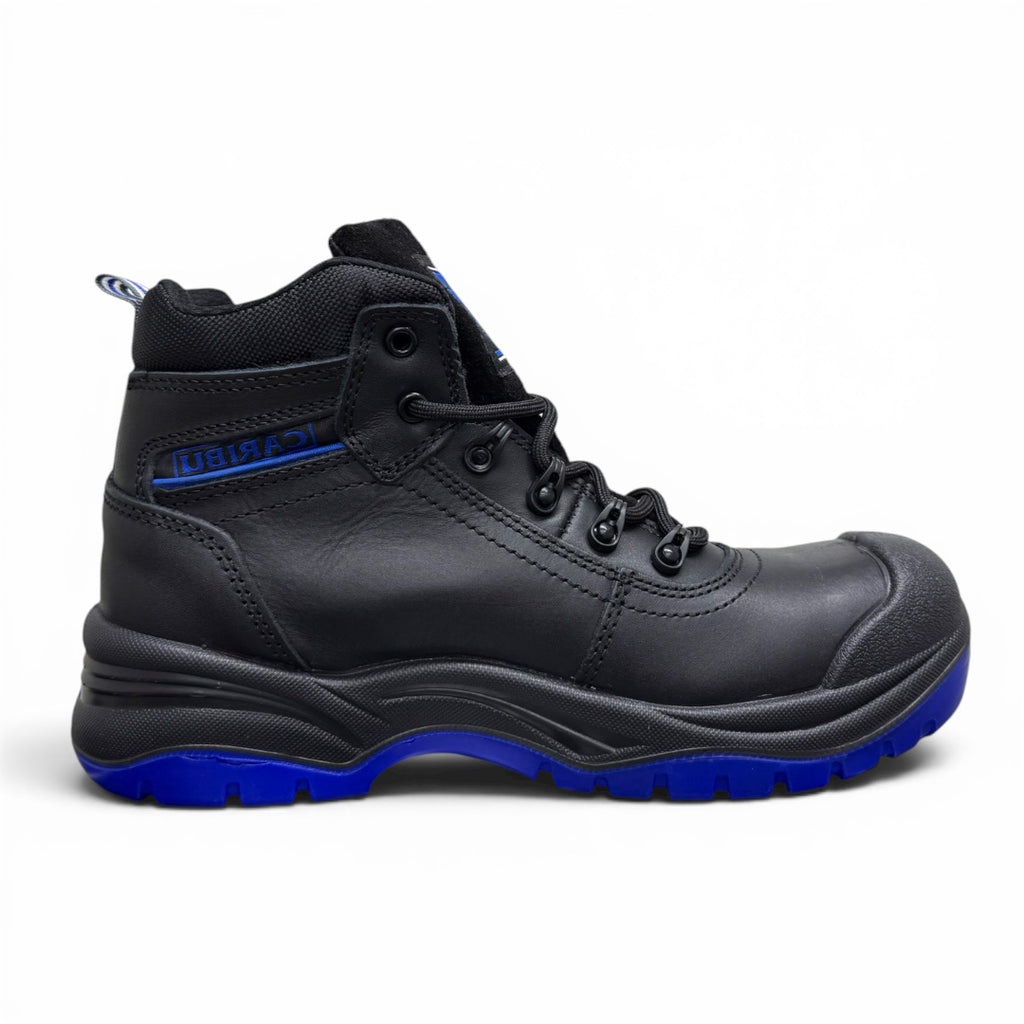 bota iron working - piel / azul eléctrico/ casco