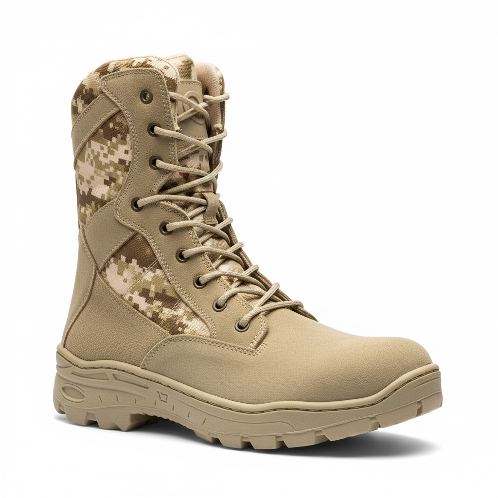 bota tactica de piel gamuza pixel camuflage arena   - 7000