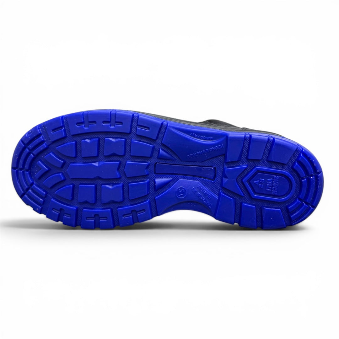 bota iron working - piel / azul eléctrico/ casco