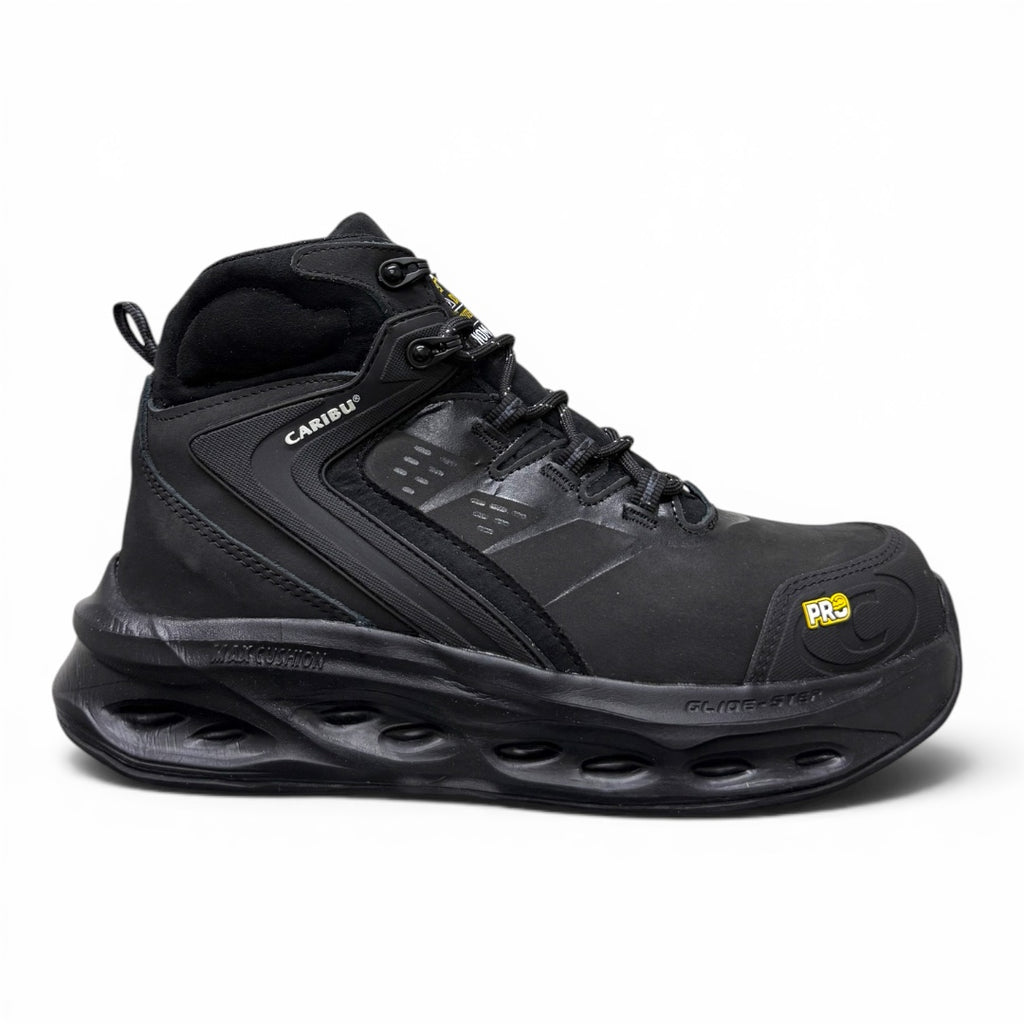 bota atlas working light - piel total black / casco