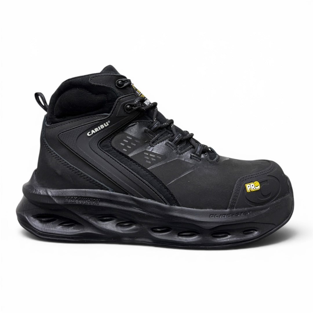 bota atlas working light - piel total black / casco