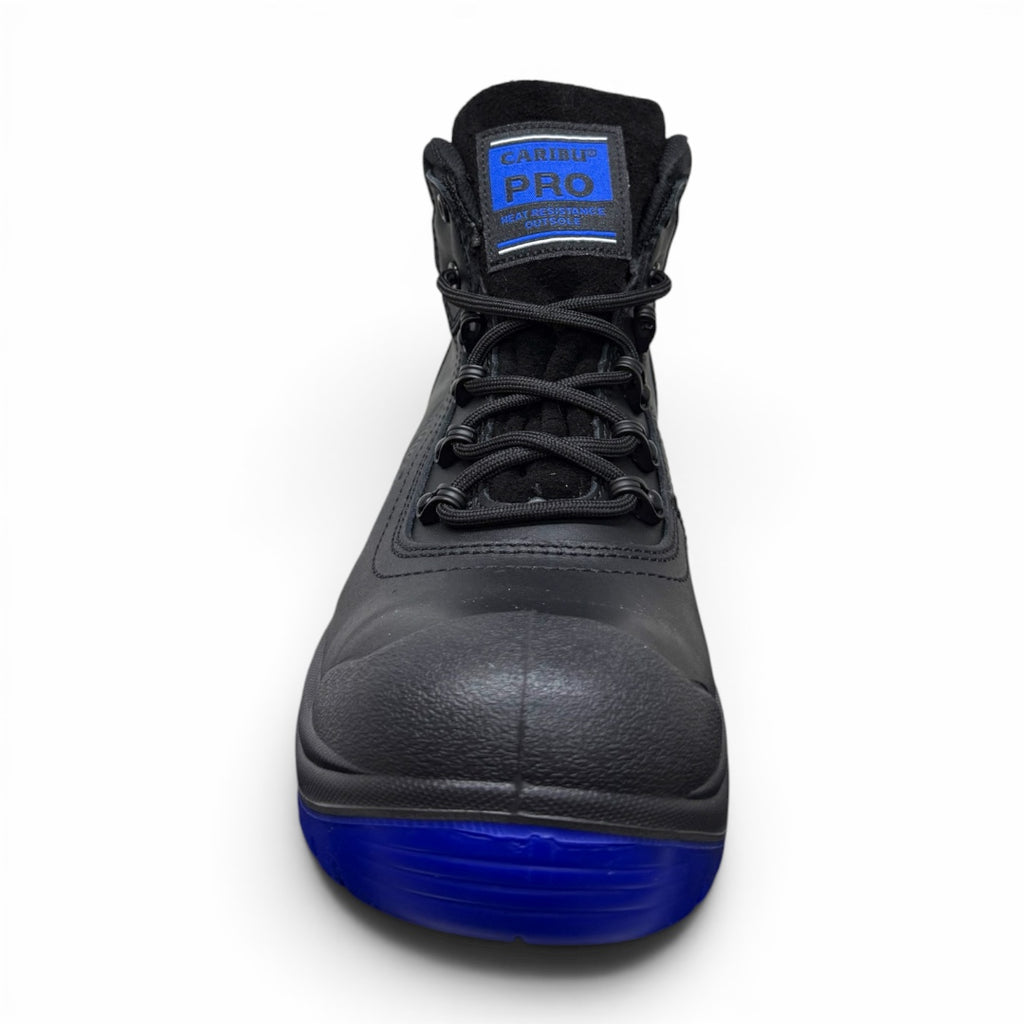 bota iron working - piel / azul eléctrico/ casco