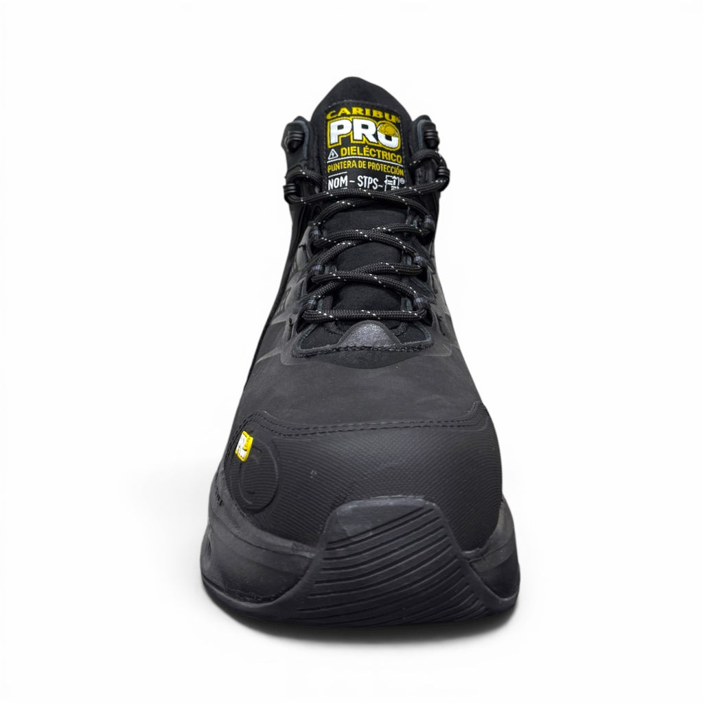 bota atlas working light - piel total black / casco