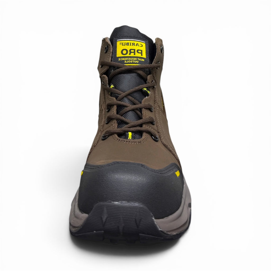 bota Caribu working - piel café / casco suela light