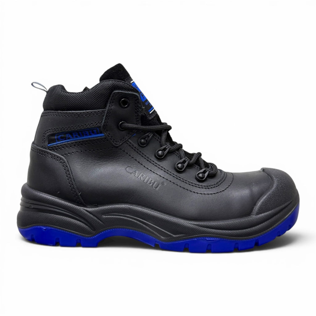 bota iron working - piel / azul eléctrico/ casco