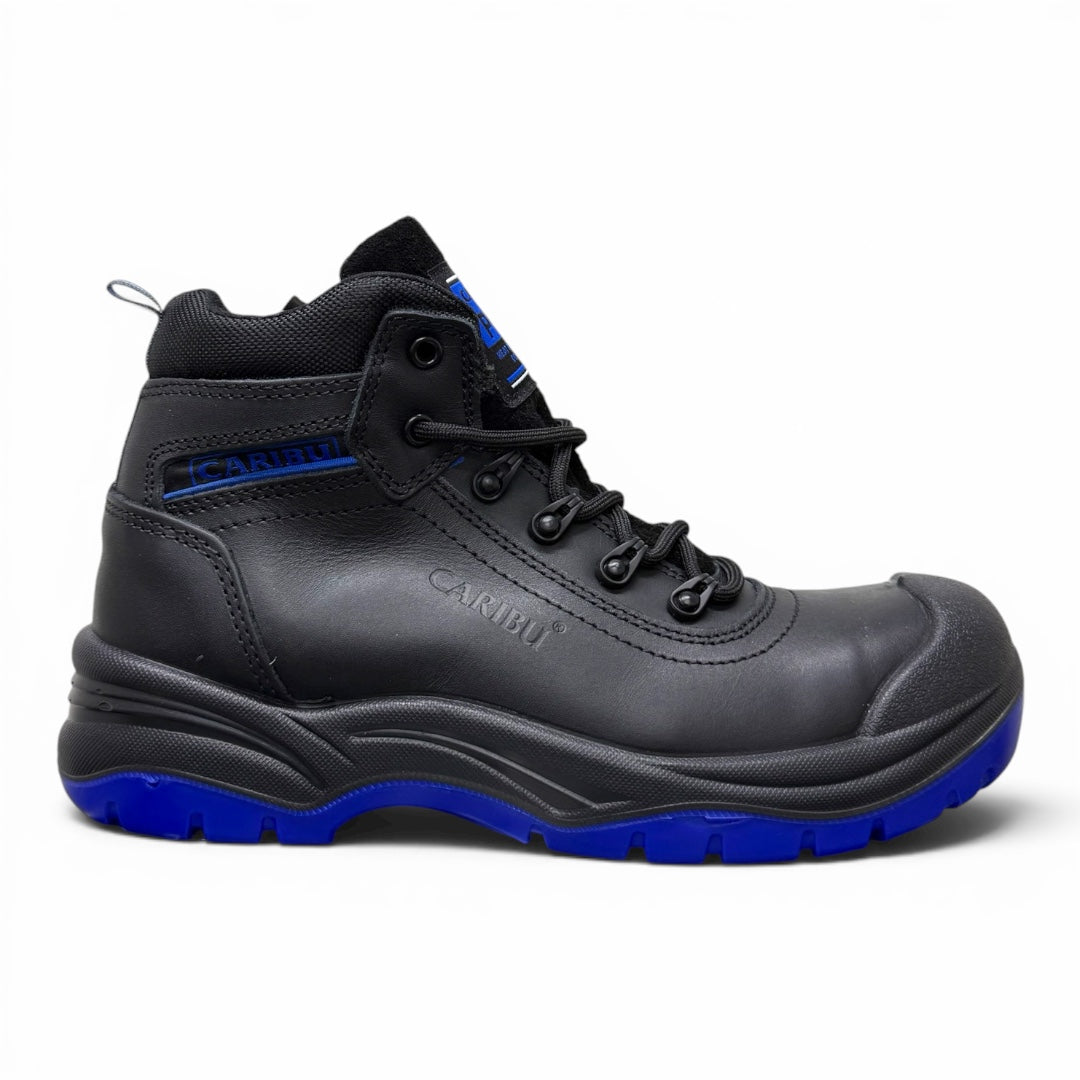 bota iron working - piel / azul eléctrico/ casco